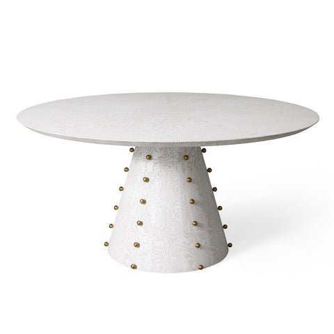 Ivory Gold Studded Dining Table